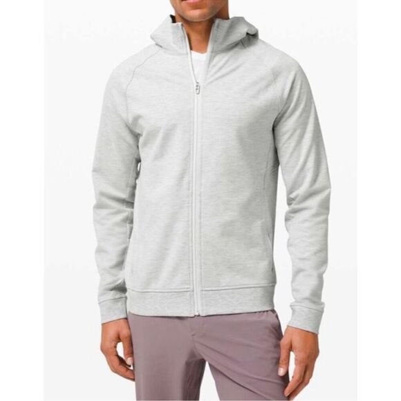 Lululemon City Sweat Full Zip Hoodie Heathered Ultra Light Grey Sea Salt Size L - Picture 1 of 10